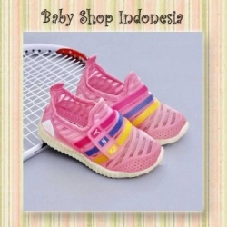 large sepatu stripe pink